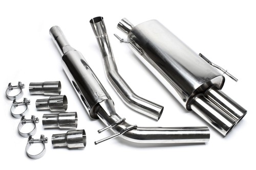 Impianto di scarico TA Technix 2 x 76 mm, bordato, VW Polo 6N, 94-99