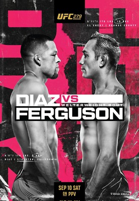 UFC 279 Poster | Nate Diaz vs Tony Ferguson | Chimaev vs Holland | 12X17 | USA
