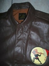 AVIREX Herren Jacke Pferdeleder Lederjacke Bomberjacke Pilotenjacke A 2 L 52 54