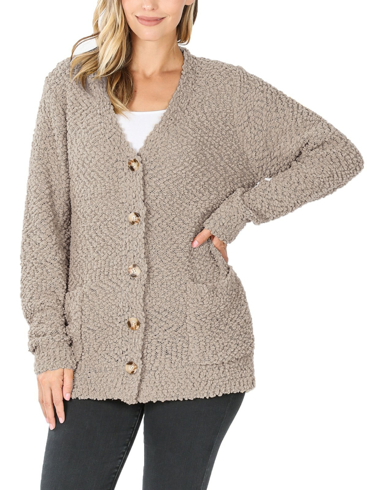 KOGMO Women's Popcorn Sweater Cardigans with Buttons and Pockets eBay