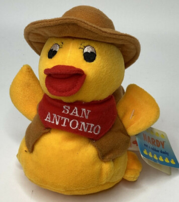 San Antonio Texas - 6'' Plush Nardy ''Not A Rubber Ducky'' Duck with Cowboy Hat 