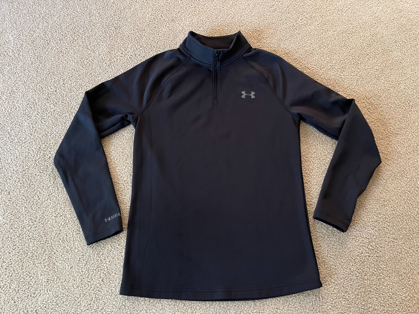 Mens Under Armour Coldgear Base 4.0 Fitted Zip Pullover Black Medium eBay