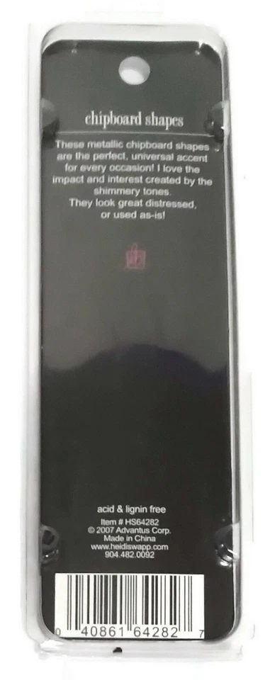 6 Heidi Swapp Chipboard Shapes METALLIC SILVER Label Holder Embellishment SALE - Изображение 2 из 2