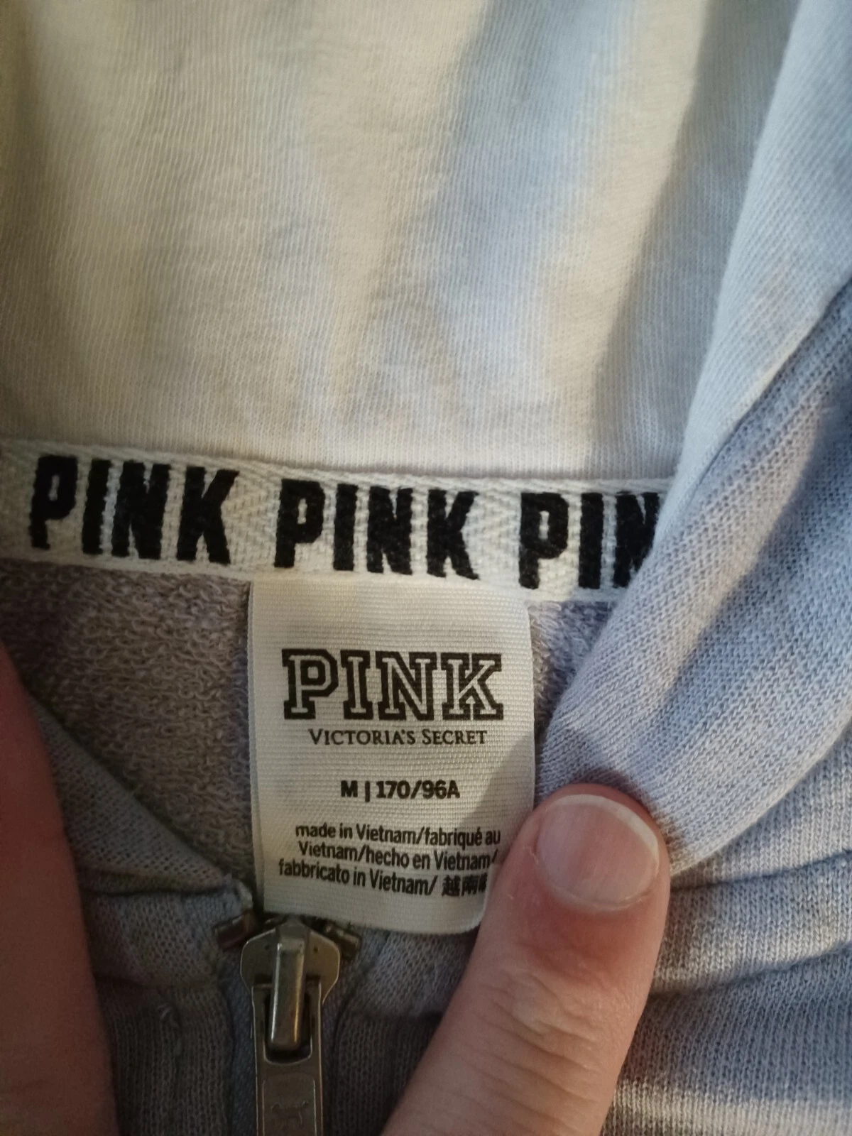 UNDERCOVER Felpa donna Victorias Secret ROSA media grigia full zip leggera