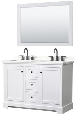 Wyndham Collection WCV232348D-QTZ-US3M46 Avery 48'' - White / Giotto Quartz Top /
