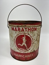 Vintage Empty Marathon Lubricants 10 Pounds Can The Ohio Oil Company