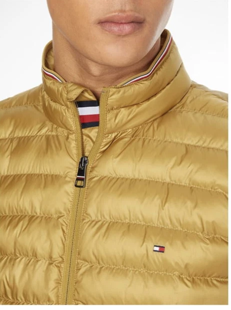 TOMMY HILFIGER Mens Mustard Yellow Full Zip Down Gilet Jacket