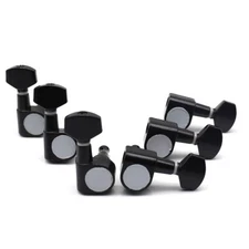 6 Right Handed 2 Pin Guitar Tuning Pegs Closed Tuners Machine Heads Black