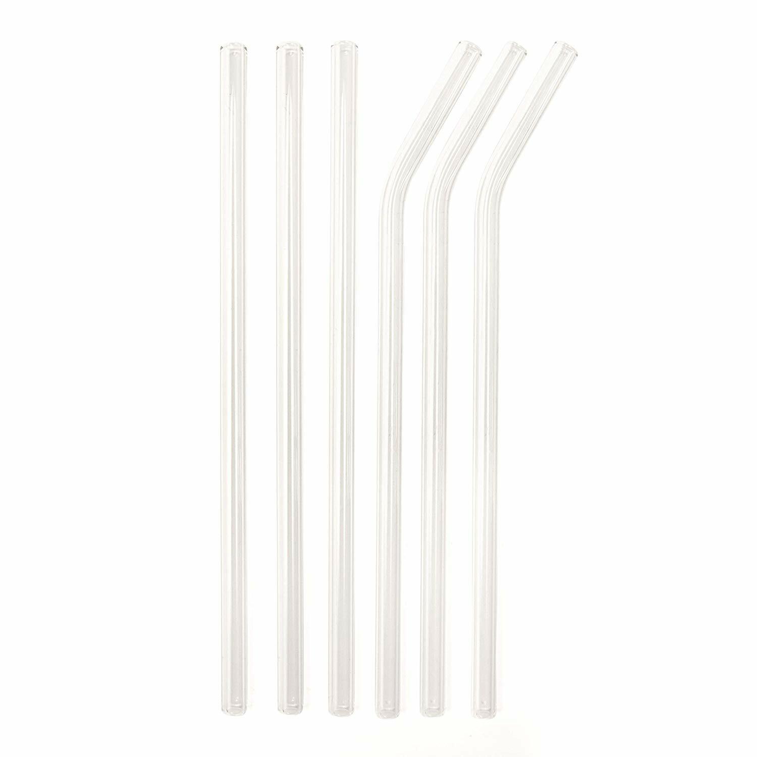 Kikkerland Clear Reusable Glass Straws