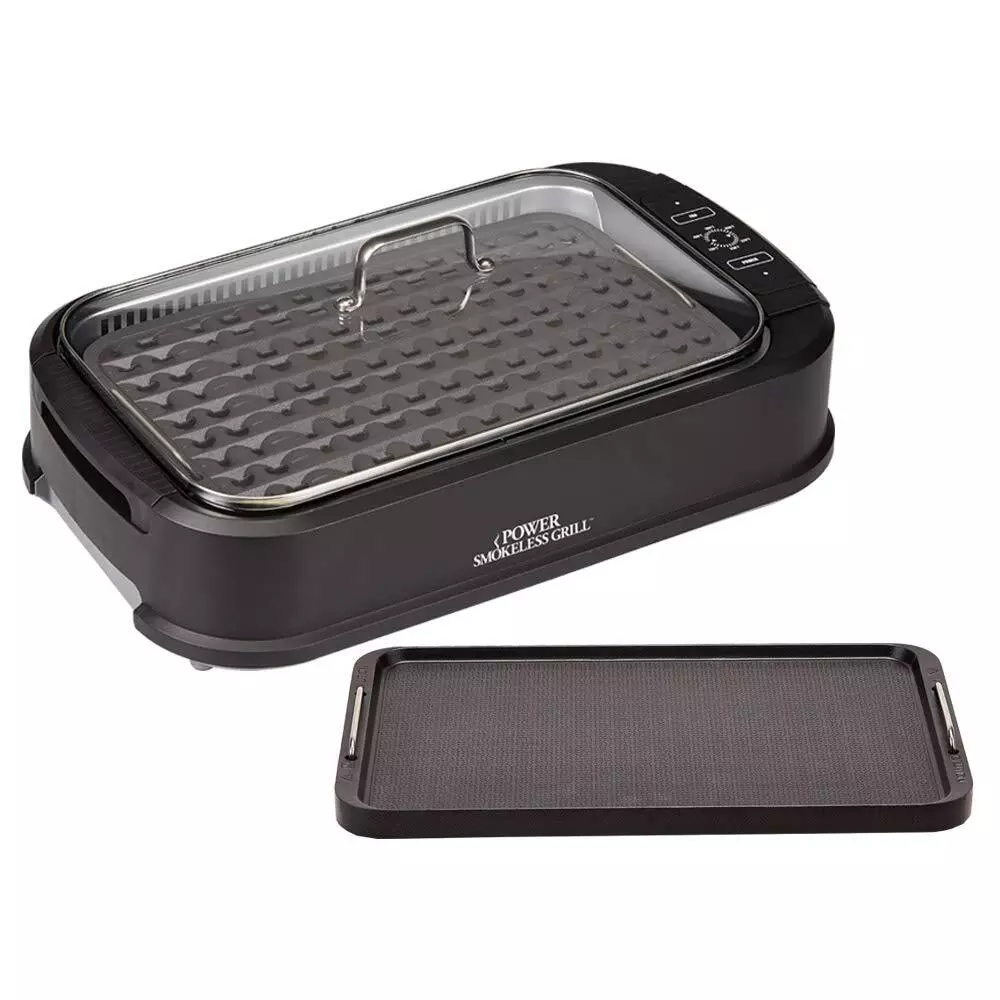 Power XL Smokeless Electric Indoor Removable Grill and Griddle Plates,  Nonstick