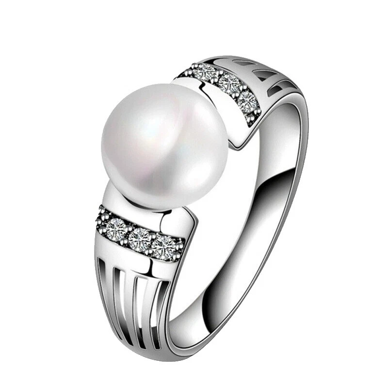 Joyería de Moda Perla Enchapado en Oro Blanco