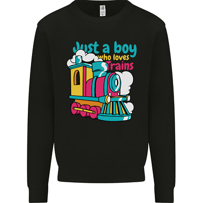 Just a Boy Who Loves Trains Spotter Engine Herren Sweatshirt Pullover