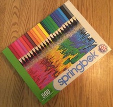 SpringbokPencil Pushers Crayons Multicolors 500 Piece Puzzle Used 100 Complete