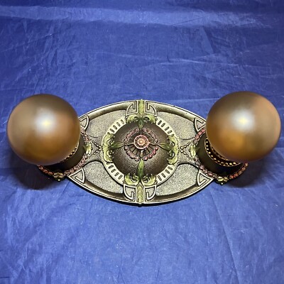 Two Bulb Antique Flush Mount Fixture Rewired Beautiful 18F