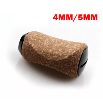 1X Black For Abu Shimano Daiwa Reel Handle Knob 4mm/5mm Soft Rubber Cork Wood