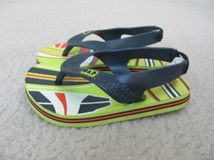 multi colored flip flops