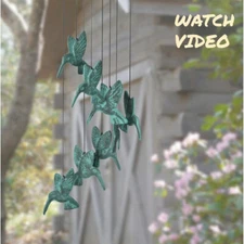 WOODSTOCK HABITATS HUMMINGBIRD SPIRAL WIND CHIME MOBILE FREE SHIPPING