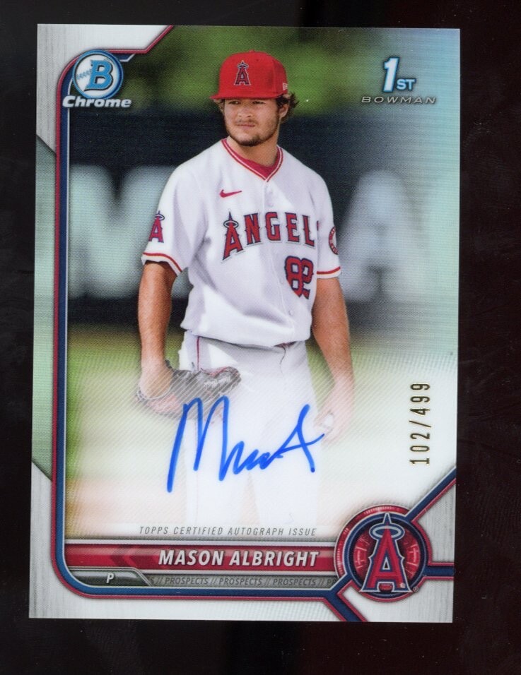 2022 Bowman Chrome Prospect Auto Refractor /499 Mason Albright #CPA-MA Auto