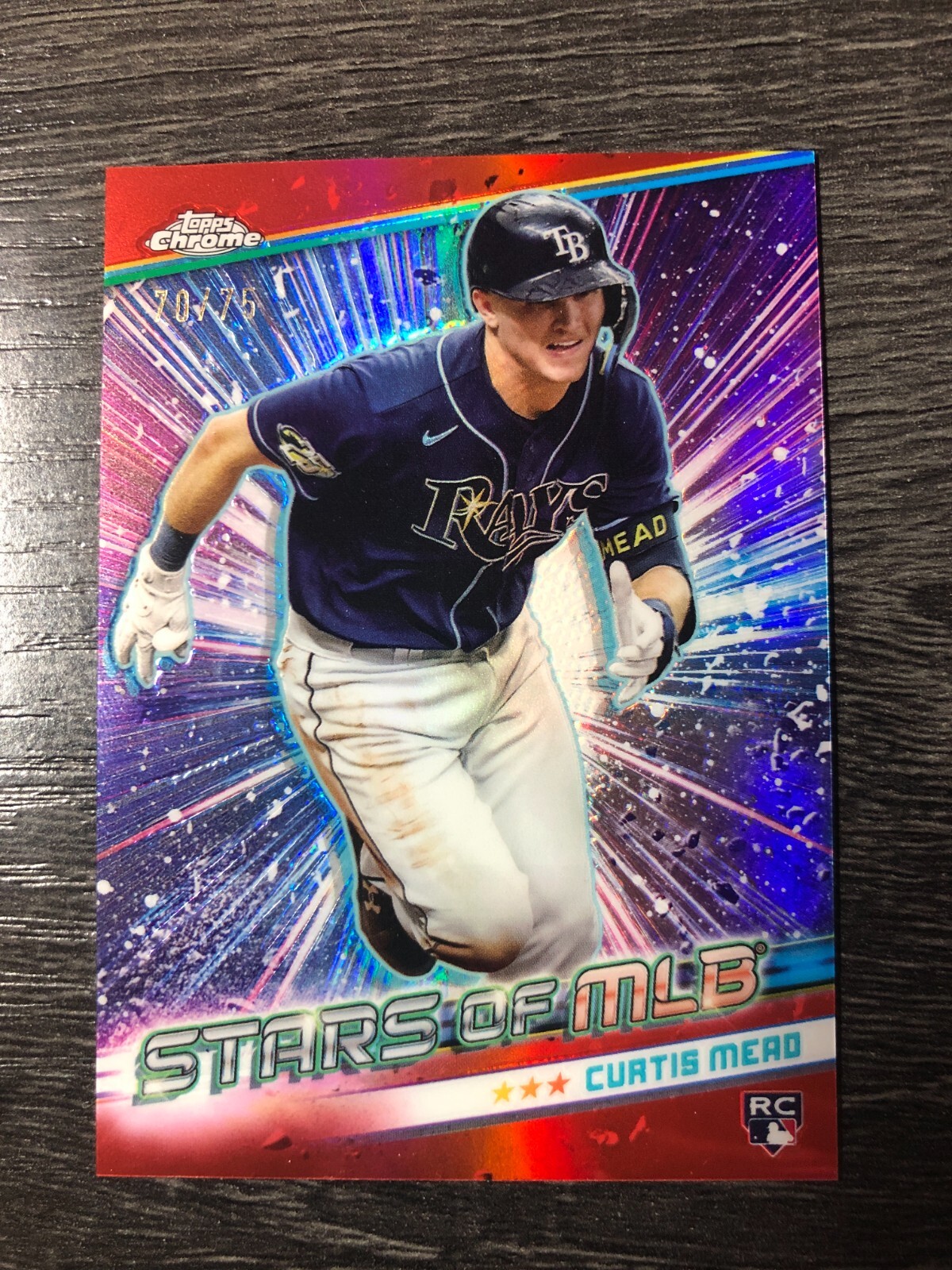 Curtis Mead 2024 Topps Chrome Update Red Stars of MLB RC Card CSMLB-72 #70/75