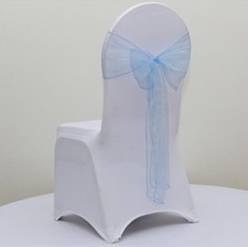 light blue organza chair sashes chair ties bows ribbon wedding anniversary decor
