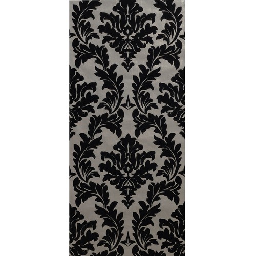 Flocking wallcoverings beige black Flocked Victorian damask velvet Wallpaper 3D - Picture 4 of 18