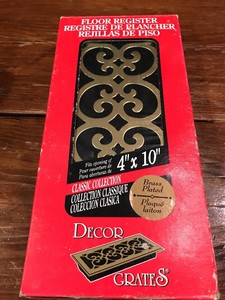 NEW Decorative Brass Vent Floor Grates 4" X 10" Floor ...