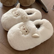 Women Slippers Cute Girl Fluffy Animal Slides Sheep Cartoon Home Funny Cozy Shoe