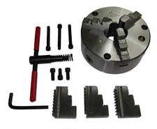Image of 3 JAW SELF LATHE CHUCK CENTERING 80MM - 250MM SOFT JAWS INSIDE / OUTSIDE JAWS