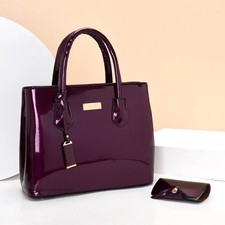 Women's Purple Elegant Lady Purse Handbag Classic Design
