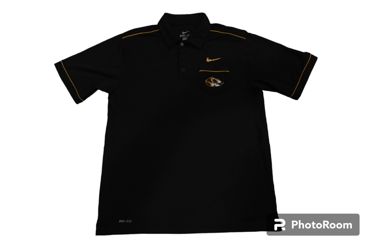 Nike Missouri Tigers NCAA Black Dri Fit Short Sleeve Golf Polo