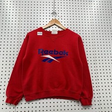 Vintage Reebok Sweatshirt Youth Large Red Spell Out Pullover USA Crewneck