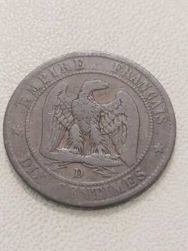 FRANCE, 10 Centimes, 1856-D, dix KM771.4, Bronze Napoleon coin Kayihan coins T92 - Picture 1 of 2