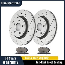 Front Brake Rotors Pads fit for Jeep Grand Cherokee 2013-2021 Drilled Slotted