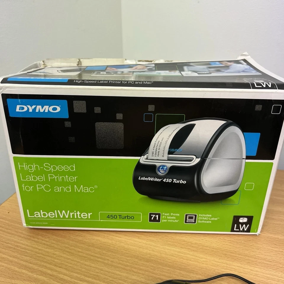 DYMO LabelWriter 450 Thermal Label Printer + 2 x BRAND NEW ROLLS - Image 3 of 3