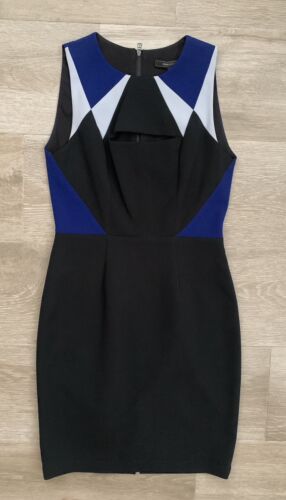 BCBG Max Azria Womens Dress Black Blue Gray Cutout
