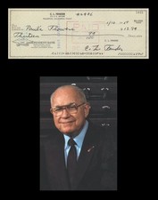 CLARENCE LEO FENDER Autographed Signed Check Document Guitar Amp Music Rock