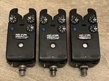 ✅3x Delkim EV PLUS Bite Alarms ~ Twin Blue LEDs ~ Carp Pike Fishing