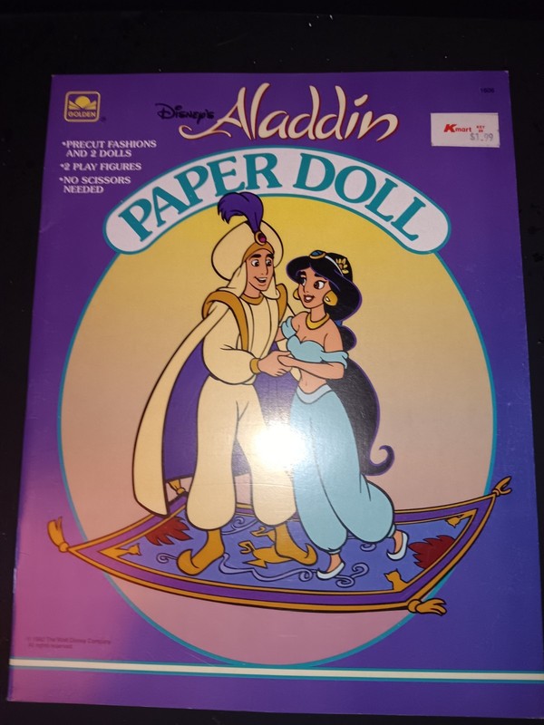 Vintage Disney 1992 Aladdin Paper Dolls Uncut NEW Deluxe Edition 10x13