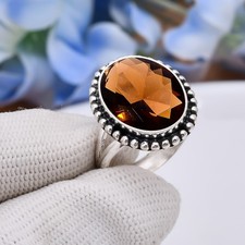 Smokey Quartz Gemstone 925 Sterling Silver Ring, Christmas Gift, Trendy Ring