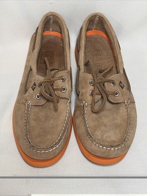 Sperry Top-Sider Leather Men s 9.5 Excellent Condition Orange Sole