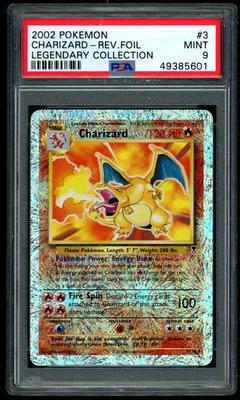 2002 POKEMON CHARIZARD-REV.FOIL LEGENDARY COLLECTION #3 PSA 9