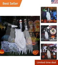 Creepy Halloween Doll with Flowing Robes and Voice Activation - 3.9 Ft Animation