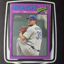 2026 Topps Heritage Trey Yesavage Purple Parallel SP Rookie Card #245 Blue Jays