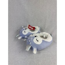 Squishmallows Blue Deer Plush Slippers Kids Size 11/12 Iridescent Antlers New