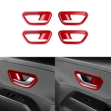 Red Inner Door Handle Bowl Panel Bezel Cover Trims For Hyundai Kona 2024 2025