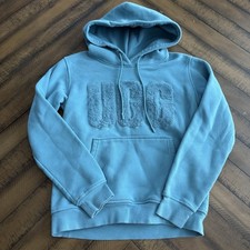 UGG Rey Fuzzy Logo Teal Hoodie Sweatshirt/ Sz: Small