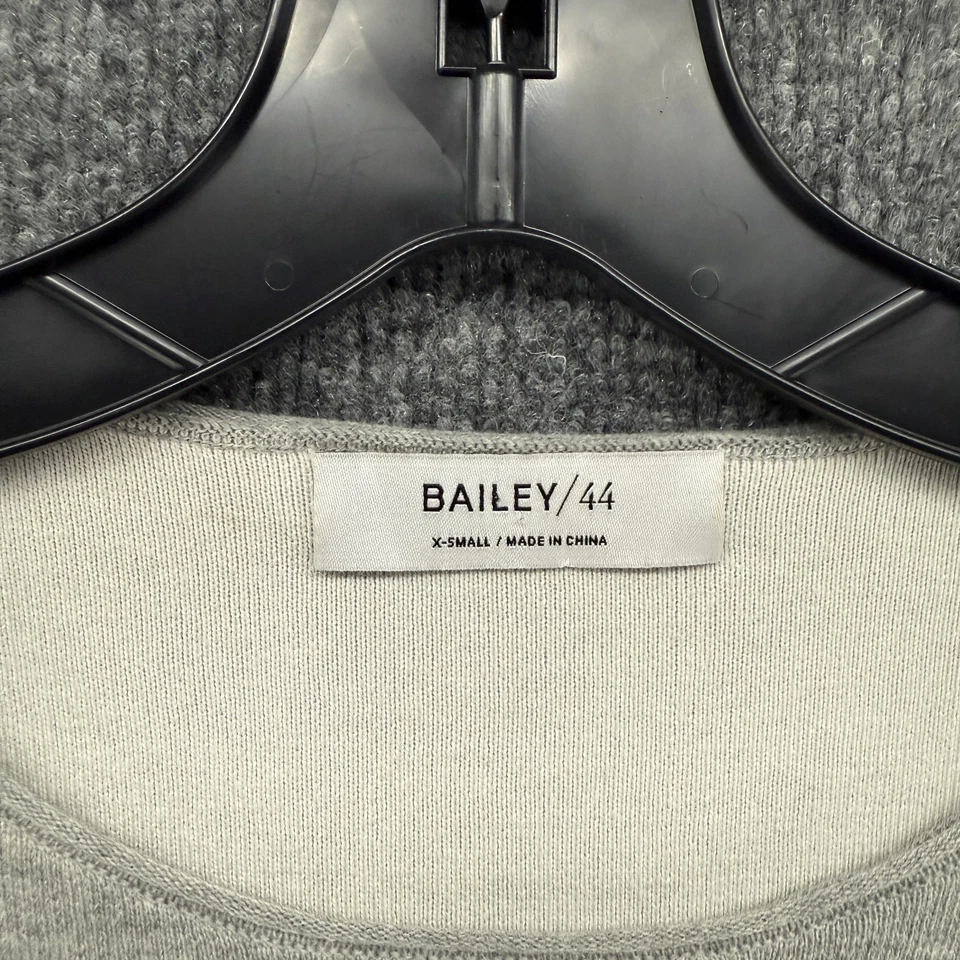 Bailey/44 毛衣 XS 灰色丝绸开衩袖女士学院办公室 Old Money Ecru — 第 4/4 张图片