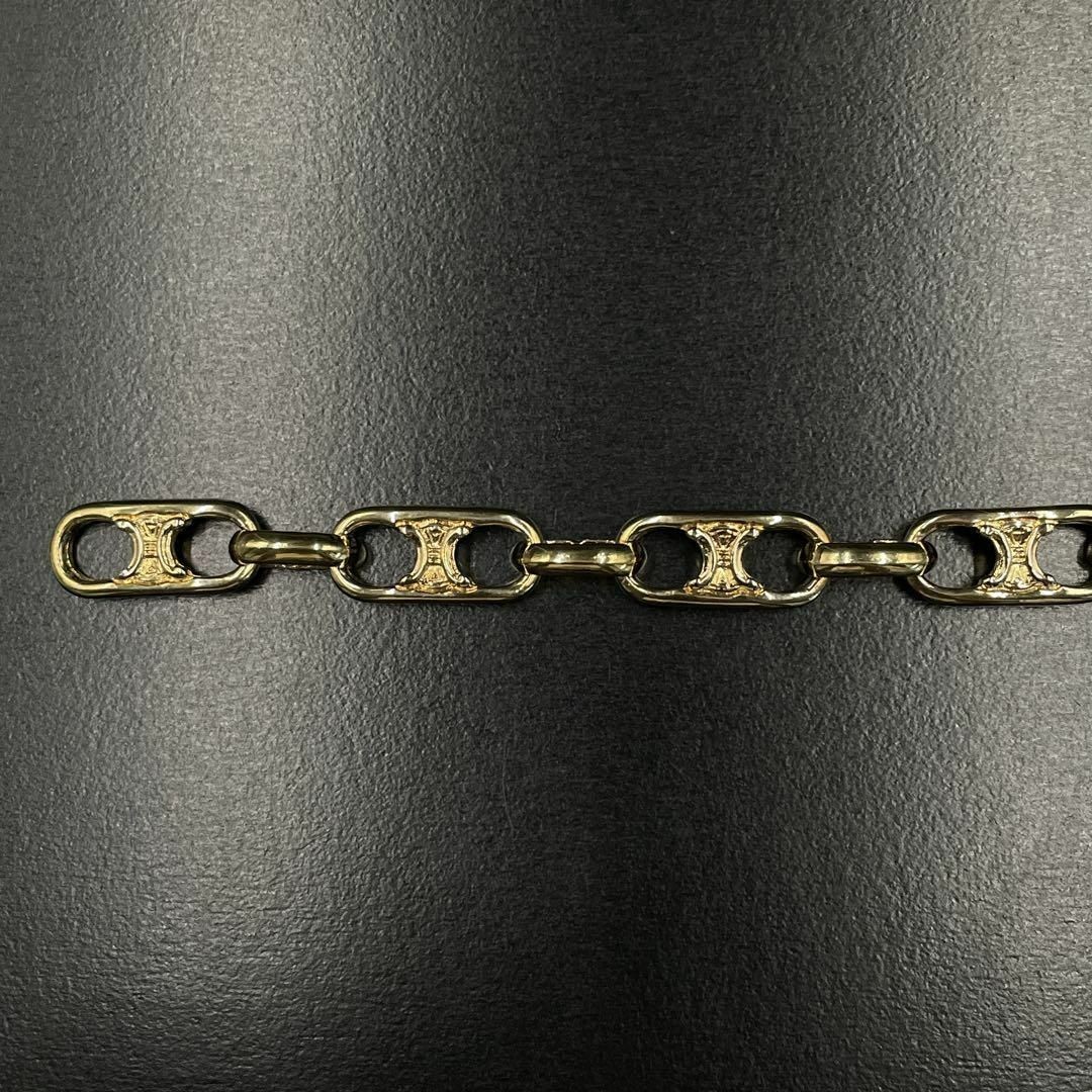 Celine Bracelet Triomphe Gold Engraved y2k Vintage Woman Gold Tone