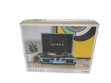 Victrola Journey Bluetooth Portable Suitcase Record Player 3-Speed Smoky Blue