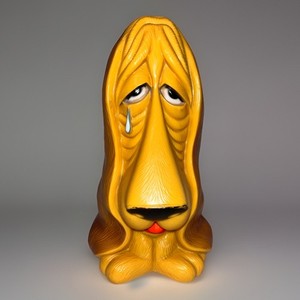 VTG 1971 Plastic Crying Sad Basset Hound Coin Piggy Bank Puppy Dog My Toy Inc.